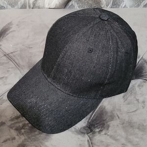 Denim Baseball Cap | Classic Adjustable Hat | Black